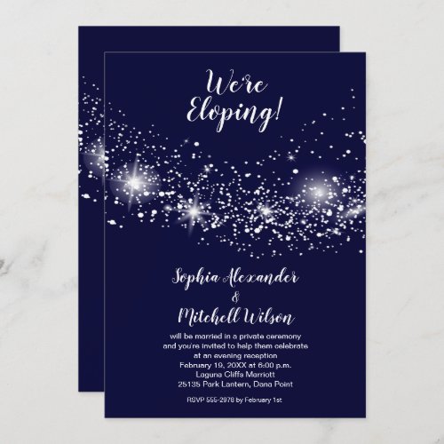 Elegant Evening Sky Wedding Elopement Invitation