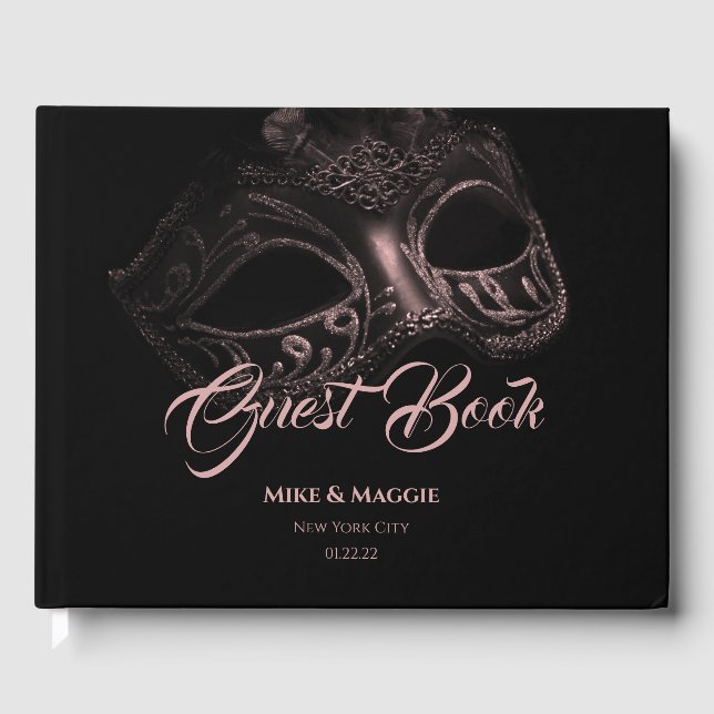 Elegant Evening Wedding Guest Book (Front)