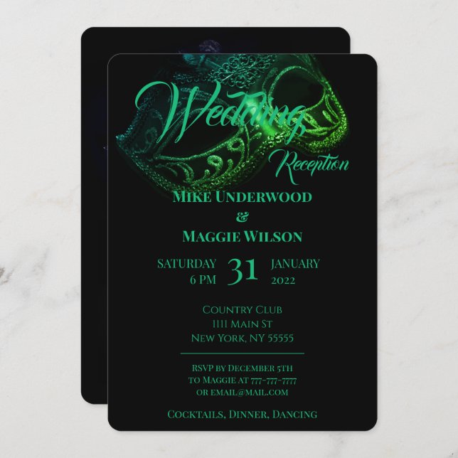 Elegant Evening Wedding Party Invitation (Front/Back)