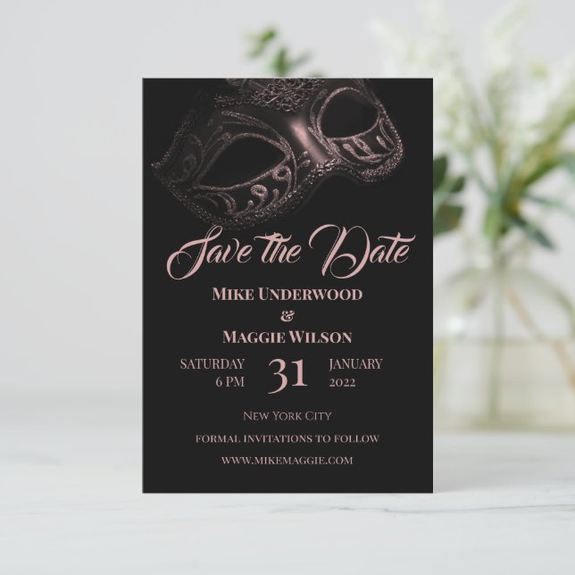 Elegant Evening Wedding Save The Date (Standing Front)