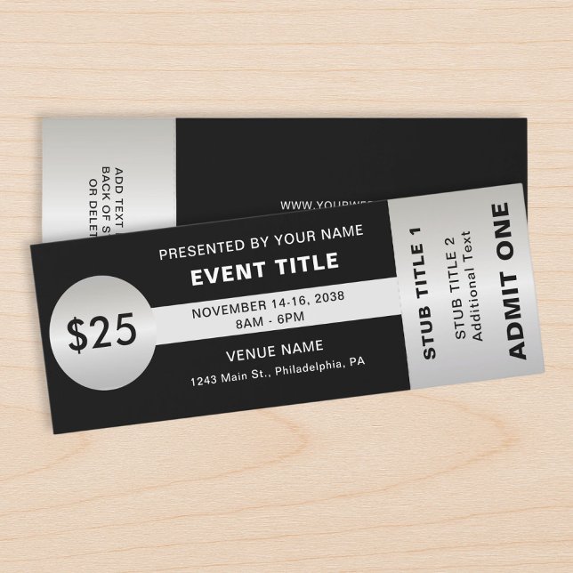 Elegant Event Black Silver Template Raffle Tickets (Elegant Event Black Silver Template Raffle Tickets)