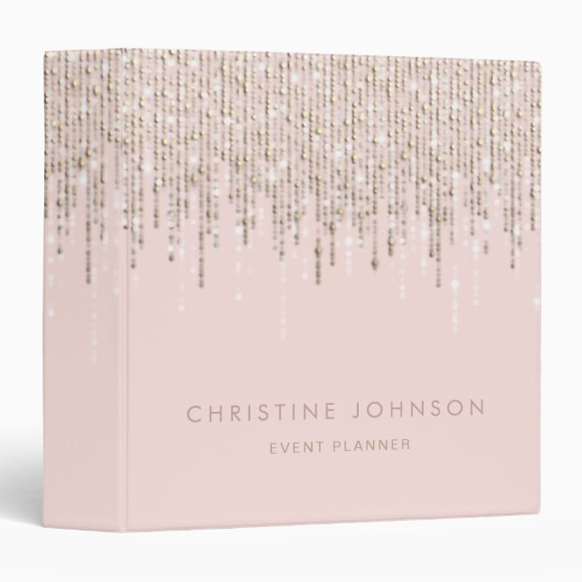 elegant event planner faux sparkling 3 ring binder (Front/Spine)