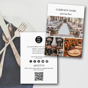 Elegant Event Planning Business 3 Photos QR Code Business Card