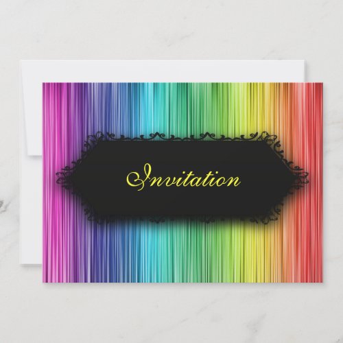 Elegant Events Black Rainbow Curtain Personalized Announcement