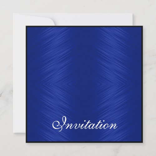 Elegant Events Cobalt Blue Pattern Black Invitation
