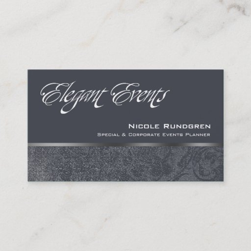 Customizable "Elegant Events" - Distinctive, Classy, Chic, Glam Business Cards