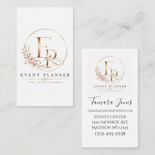 Elegant Events Planner Business Card