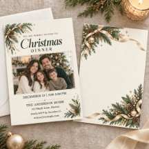 Elegant Evergreen Christmas Dinner Photo