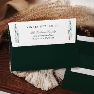 Elegant Evergreen Pine Garland Envelope