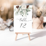 Elegant evergreen winter wedding table number<br><div class="desc">Elegant evergreen winter wedding table number 
Matching items available.</div>