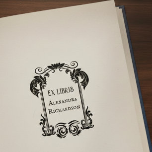 Elegant Ex Libris Rubber Stamp
