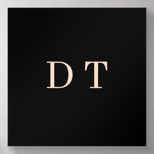 Elegant Executive DT Monogram Gold Presidential Acrylic Photo Tile