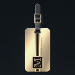 Elegant Executive Style - Gold Metal monogram Name Luggage Tag<br><div class="desc">Elegant Executive Style - Gold Metal monogram Name</div>