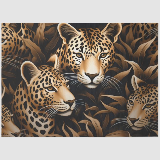 Elegant Exotic  Cheetah Wildlife Print Decoupage Tissue Paper (Front)