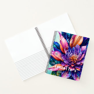 Elegant exotic flowers, watercolor Sketch Notebook