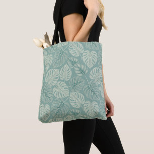 Elegant Exotic Painted Monsteras Tote Bag