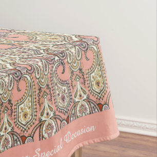 Elegant Exotic Pink Motif Design Personalized Tablecloth
