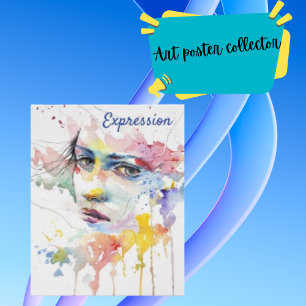 Elegant Expression of Woman Glossy Poster