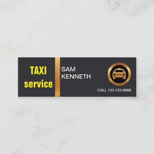 Elegant Exquisite Black Gold Stripe Taxi Service Mini Business Card