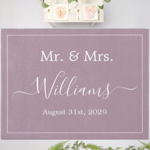 Elegant Extra Large Dusty Purple Wedding Runner Outdoor Rug