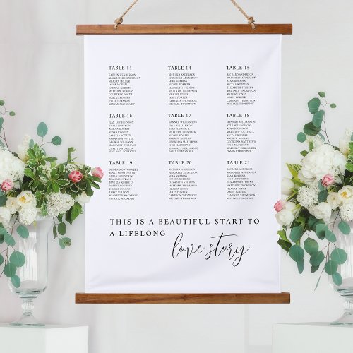 Elegant Extra Tables Wedding Seating Chart Hanging Tapestry