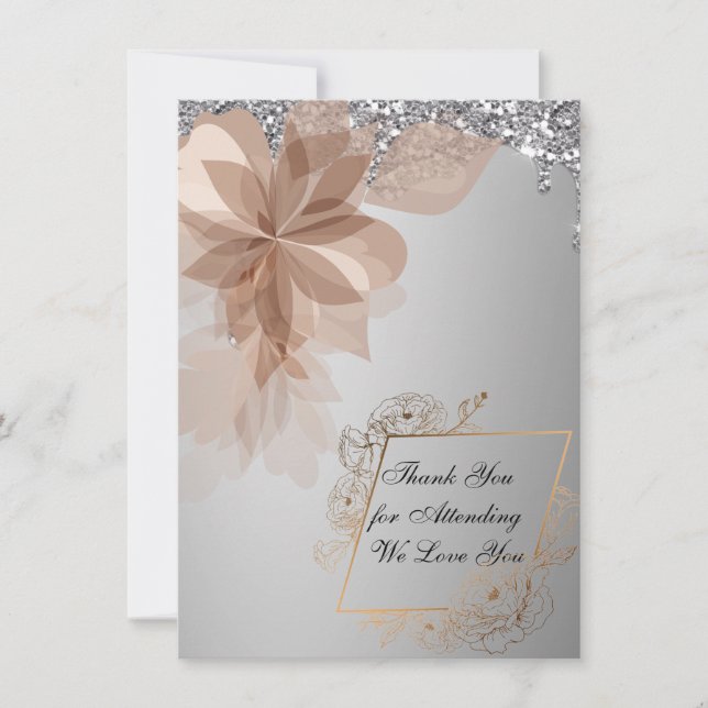 Elegant Extravaganza Personalized Thank You Card (Front)