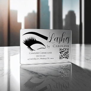 Elegant Eyelash Artist Logo Clear Beauty Salon Business Cards