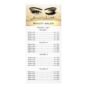 Elegant eyelashes & eyebrow glittery rack card