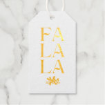 Elegant Fa La La Christmas Photo Personalized Foil Gift Tags