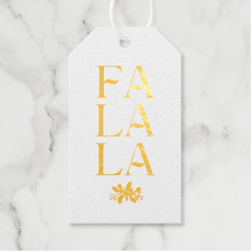 Elegant Fa La La Christmas Photo Personalized Foil Gift Tags