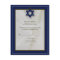 Elegant Fabric Bar Mitzvah Reply Card in Navy
