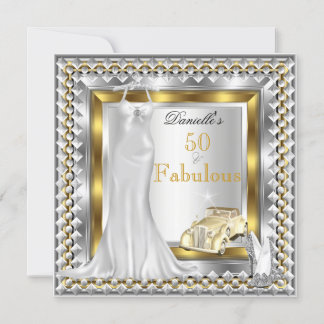 Elegant Fabulous 50 Deco Vintage Car Dress Heels Invitation