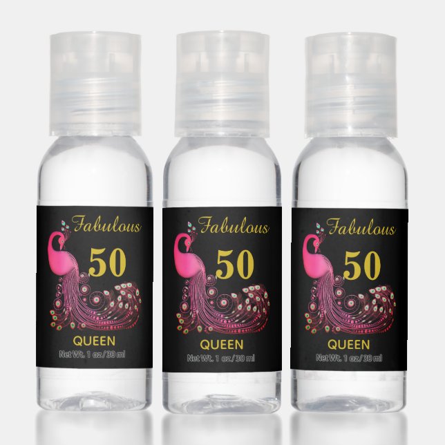 Elegant Fabulous 50 Peacock Thank You Favor Hand Sanitizer (Set)