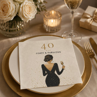 Elegant Fabulous Birthday Party Napkin
