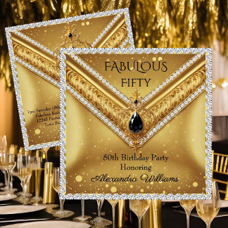 Elegant Fabulous Diamonds Gold Black Jewel Announcement