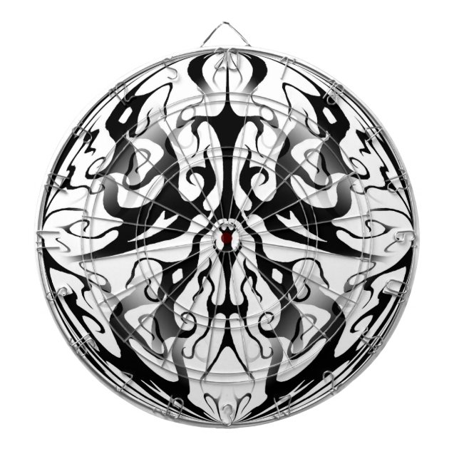 Elegant Face in Fire and Flames Tribal Design  Dartboard With Darts (Front)