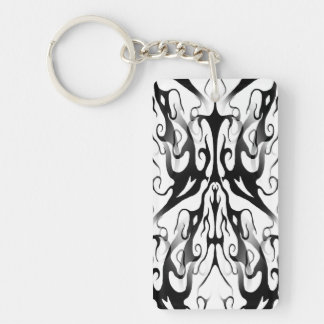 Elegant Face in Fire and Flames Tribal Design Keychain