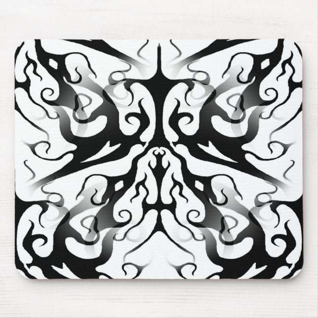 Elegant Face in Fire and Flames Tribal Design  Mouse Pad (Front)