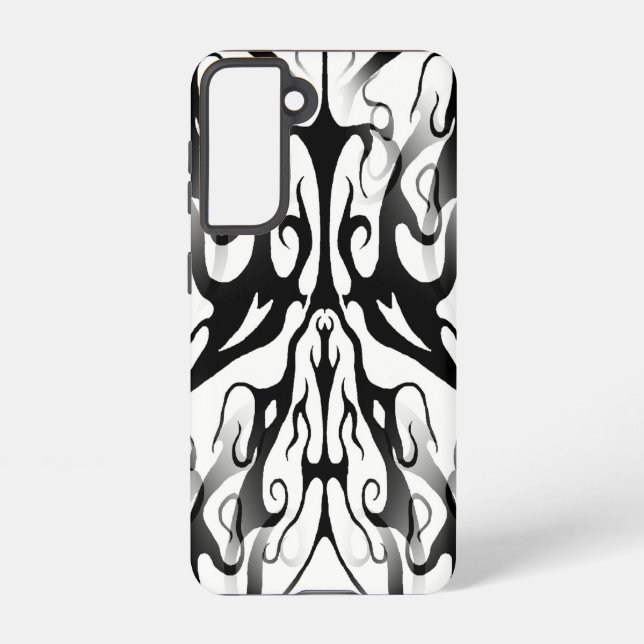 Elegant Face in Fire and Flames Tribal Design  Samsung Galaxy Case (Back)