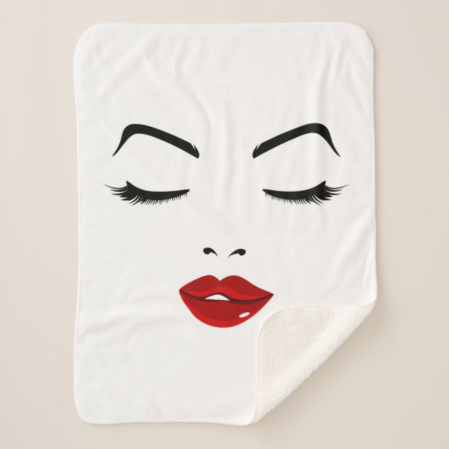 Elegant Face Sherpa Blanket (Front)