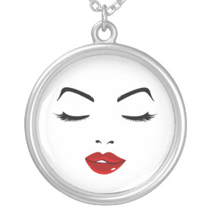 Elegant Face Silver Plated Necklace