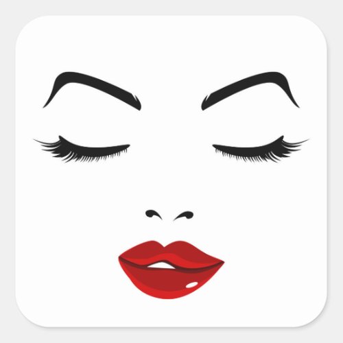 Elegant Face Square Sticker