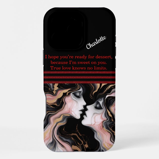 Elegant faces in abstract  iphone case (Back)