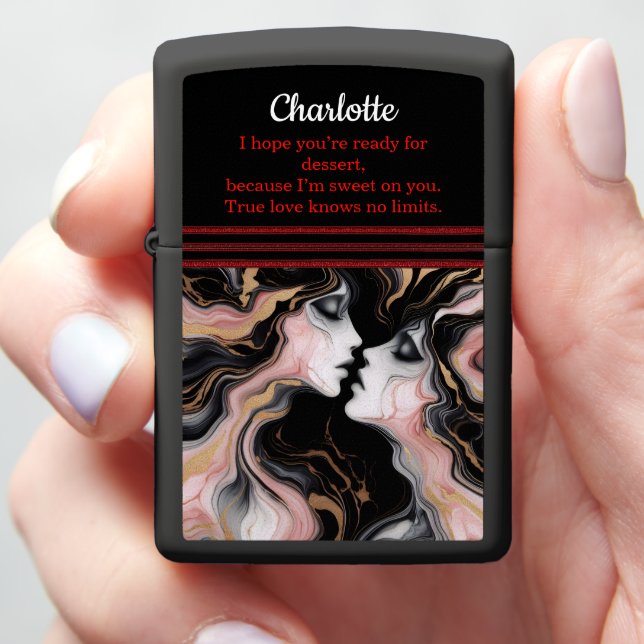 Elegant faces in abstract  zippo lighter (In Hand)