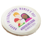 Elegant Faces International Women's Day March 8 Sugar Cookie (Angled)