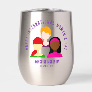 Elegant Faces International Women's Day March 8 Thermal Wine Tumbler
