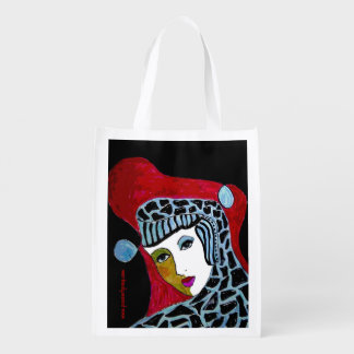 Elegant Faces on Reusable Grocery Bag