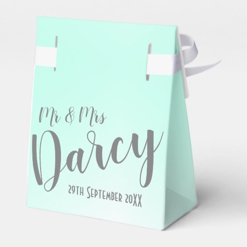 Elegant Fade Mint Favor Box Zazzle