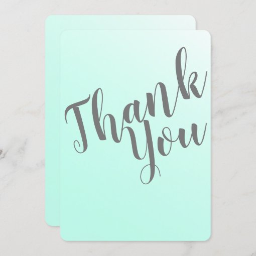 Elegant Fade Mint Green Thank You Card | Zazzle