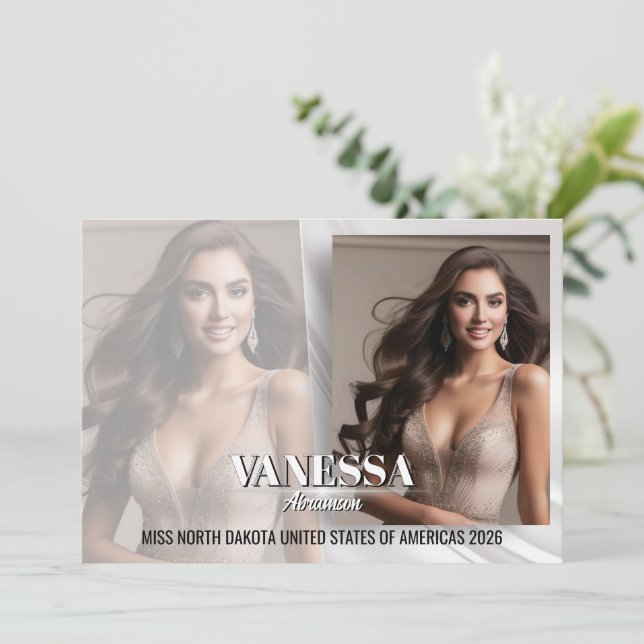 Elegant Fade Pageant Autograph Comp Card (Standing Front)